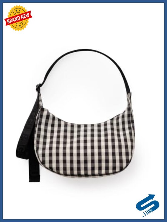 Handbags - BAGGU Medium Nylon Crescent Bag - Hobo Crossbody, Machine Washable